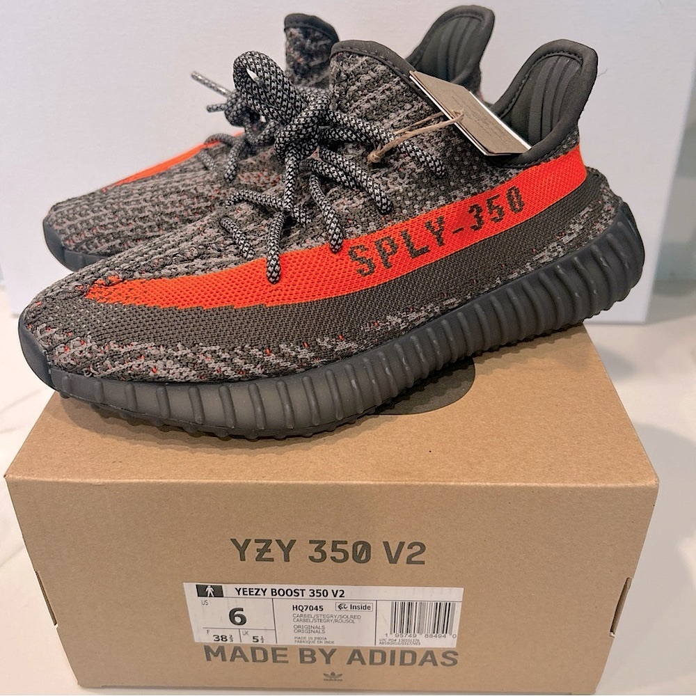 Yeezy Boost 350 V2 Carbon Beluga Size M6 W7.5 (NEW) Adidas Unisex Authentic